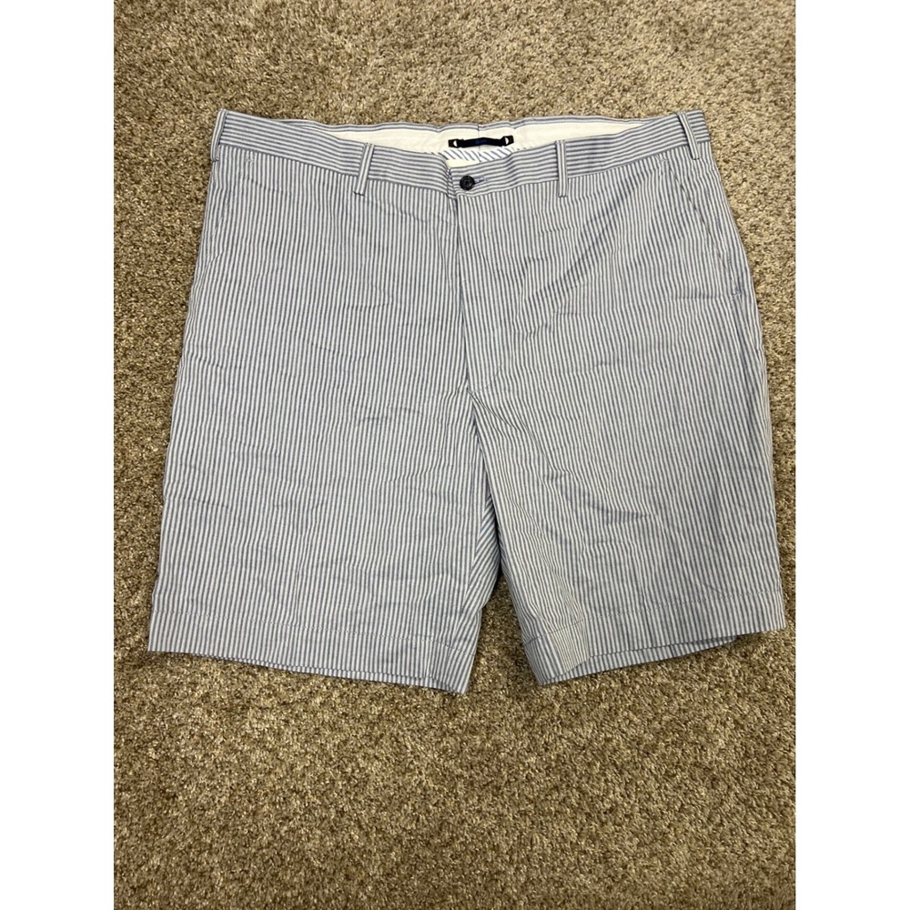 Haspel Mens Blue White Seersucker Cotton Striped Shorts Size 42 NWT